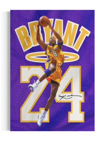 Kobe Bryant Signed | Legendary Mamba 24 Basketball Lakers Canvas Art | Poster Print
