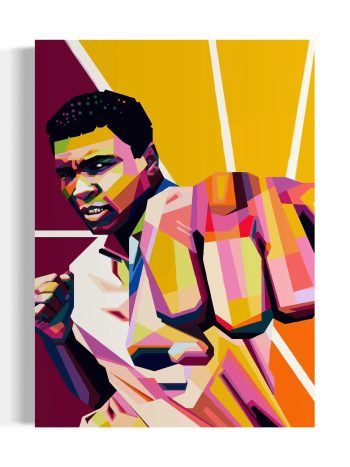 Muhammad Ali ’Kick Wpap Art Colors’ Canvas Wall Art | Poster Print
