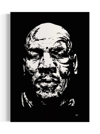 Mike Tyson Abstract Portrait Canvas Wall Art | Poster Print