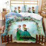 CartoonFrozenElsaAnnaBeddingSetQuiltDuvetCoverBedSheetsSets_1