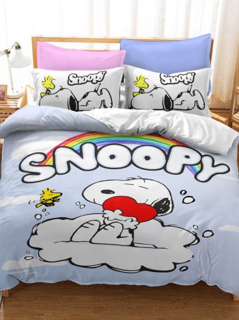 Snoopy Print Bedding Set Quilt Duvet Cover Without Filler