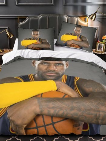 Lakers LeBron Raymone James Bedding Set Pattern Quilt Duvet Cover