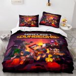 MinecraftCosplayBeddingSetFullDuvetCoverComforterBedSheets_2