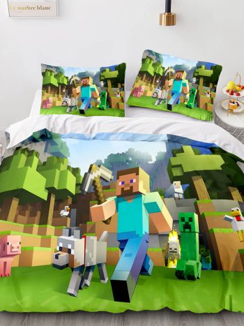 Minecraft Cosplay Bedding Set Kids Quilt Cover