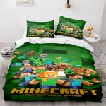 MinecraftCosplayBeddingSetFullDuvetCoverComforterBedSheets_2