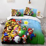 SuperMarioCosplayBeddingSetFullDuvetCoverComforterBedSheets_12