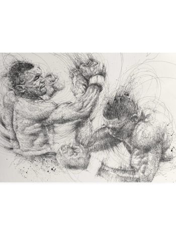 War of Mike Tyson Ball Paint Canvas Wall Art | Poster Print